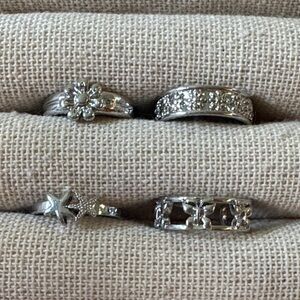 Silver Toe Ring Set of 4